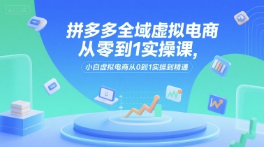 拼多多全域虚拟电商从零到1实操课，小白虚拟电商从0到1实操到精通-117资源网