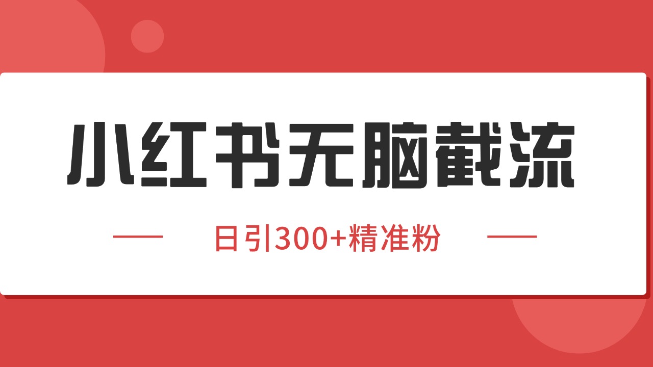 小红书截流同行客源，独家野路子获客玩法 日引200+暴力获客-117资源网