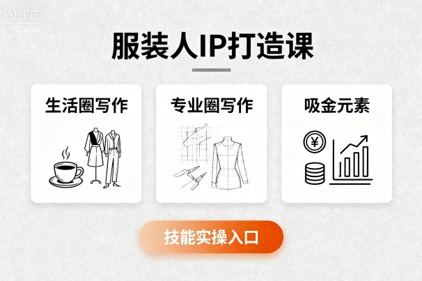 服装人IP打造课，文案创富+生活圈写作+专业圈写作+服装人专属+吸金元素+技能实操-117资源网