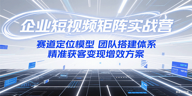 企业短视频矩阵实战营：赛道定位模型+团队搭建体系+精准获客变现增效方案-117资源网