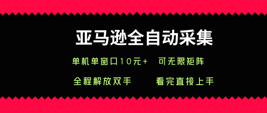 亚马逊全自动采集，单机单窗口一天10+，可无限矩阵去做【揭秘】-117资源网
