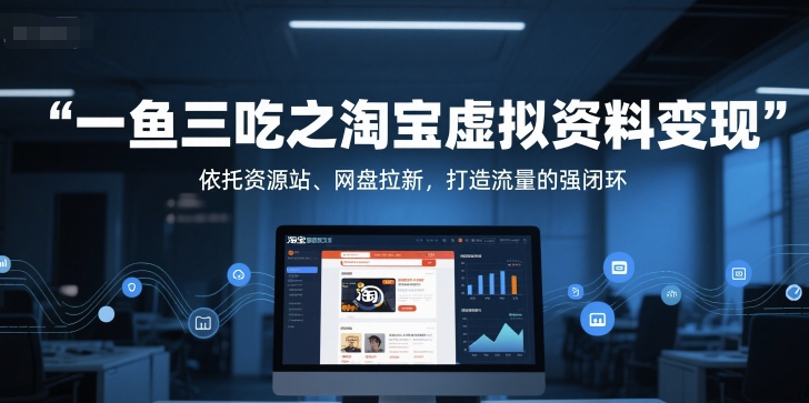 一鱼三吃之淘宝虚拟资料变现，依托资源站、网盘拉新，打造流量的强闭环-117资源网