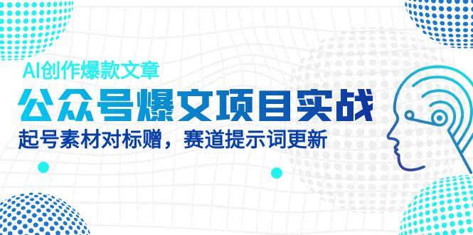 公众号爆文项目实战，AI创作爆款文章，起号素材对标赠(附赛道AI提示词-117资源网