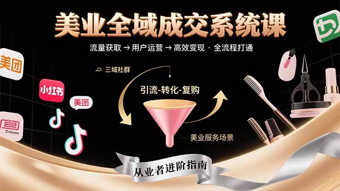 美业全域成交系统课程：帮助美业从业者打通从流量获取到高效变现全流程-117资源网