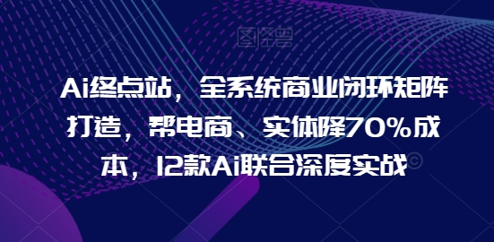 Ai终点站，全系统商业闭环矩阵打造，帮电商、实体降70%成本，12款Ai联合深度实战【0906更新】-117资源网