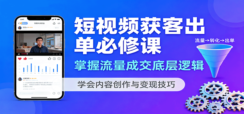 短视频获客出单必修课：掌握流量成交底层逻辑，学会内容创作与变现技巧-117资源网