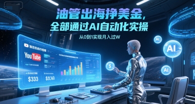 油管出海挣美金，全部通过AI自动化实操，从0到1实现月入过W-117资源网