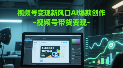 视频号变现新风口AI爆款创作-视频号带货变现-117资源网