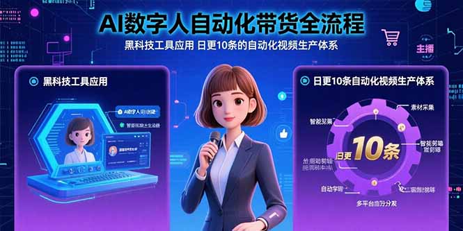 AI数字人自动化带货全流程：黑科技工具应用 日更10条的自动化视频生产体系-117资源网