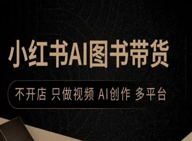 小红书AI图书带货，不开店，只做视频，AI创作，多平台-117资源网