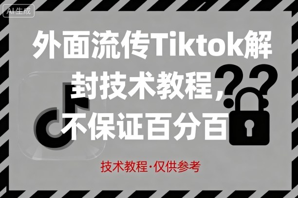 外面流传Tiktok解封技术教程，不保证百分百，具体自测-117资源网