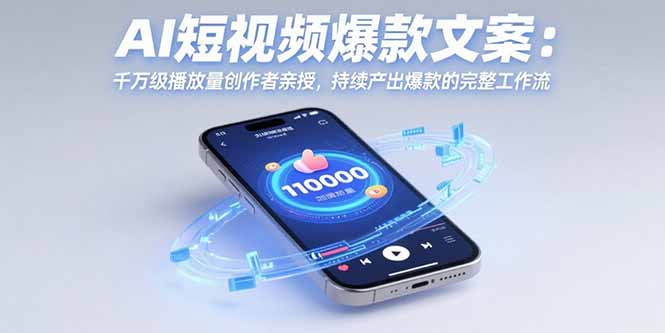 AI短视频爆款文案：千万级播放量创作者亲授，持续产出爆款的完整工作流-117资源网