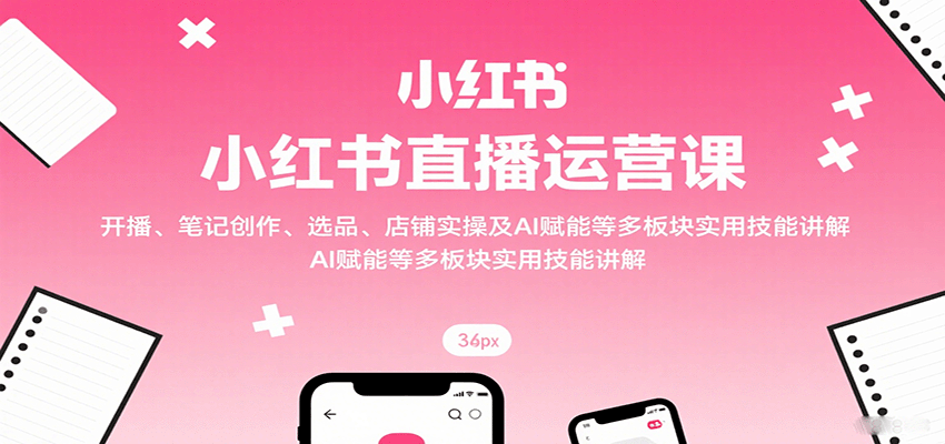 小红书直播运营课：开播、笔记创作、选品、店铺实操及 AI 赋能等多板块实用技能讲解-117资源网