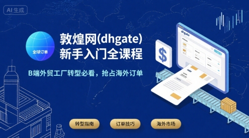 敦煌网(dhgate)新手入门全课程，B端外贸工厂转型必看，抢占海外订单-117资源网