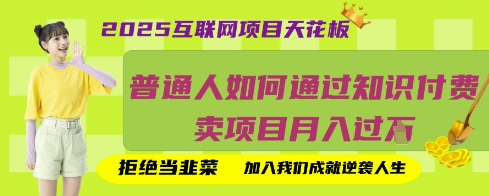 2025互联网项目天花板，普通人如何通过知识付费卖项目月入过W，拒绝当韭菜【揭秘】-117资源网