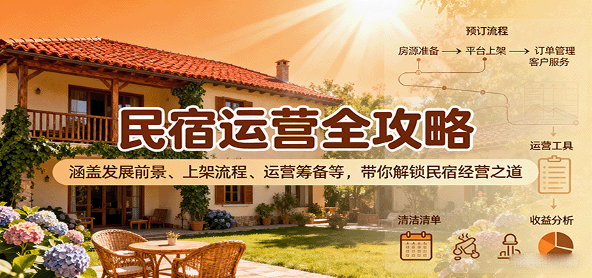 民宿运营全攻略：涵盖发展前景、上架流程、运营筹备等，带你解锁民宿经营之道-117资源网