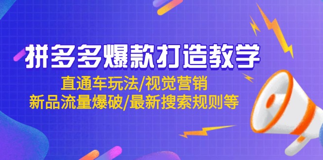 拼多多爆款打造教学：直通车玩法/视觉营销/新品流量爆破/最新搜索规则等-117资源网