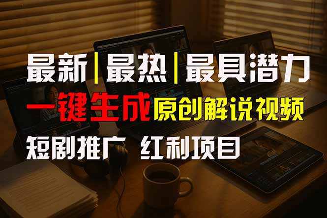 短剧推广新思路，AI一键生成原创解说视频，10分钟产出100条，30天赚了5.5w-117资源网