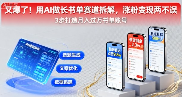 又爆了！用AI做长书单赛道拆解，涨粉变现两不误-117资源网