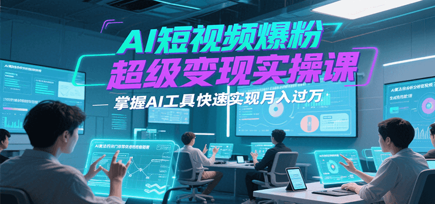 AI短视频爆粉超级变现实操课，掌握AI工具快速实现月入过万-117资源网