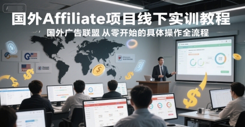国外Affiliate项目线下实训教程，国外广告联盟从零开始的具体操作全流程-117资源网