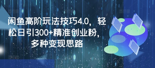 闲鱼高阶玩法技巧4.0，轻松日引300+精准创业粉，多种变现思路-117资源网