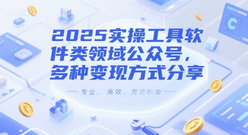 2025实操工具软件类领域公众号，多种变现方式分享-117资源网