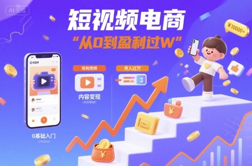 短视频电商：短视频变现从0到盈利过W-117资源网