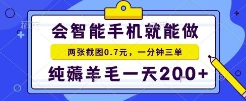 手机项目，二十秒一单，纯薅羊毛一天2张+做就有【揭秘】-117资源网