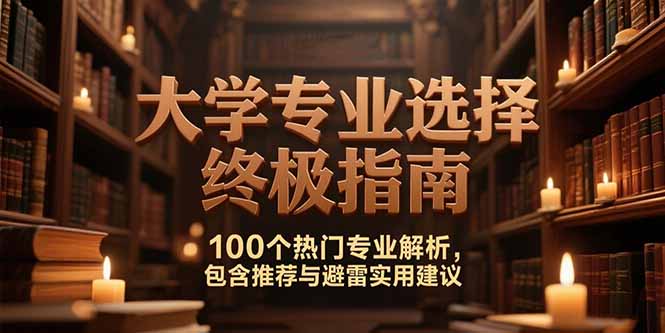付费文：大学专业选择终极指南,100个热门专业解析,包含推荐与避雷实用建议-117资源网