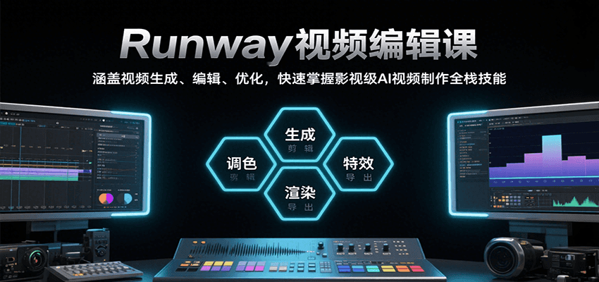 Runway视频编辑课，涵盖视频生成、编辑、优化，快速掌握影视级AI视频制作全栈技能-117资源网