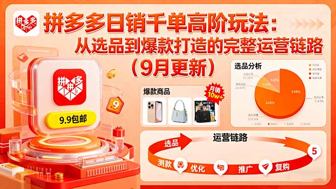 拼多多日销千单高阶玩法：从选品到爆款打造的完整运营链路(9月更新-117资源网