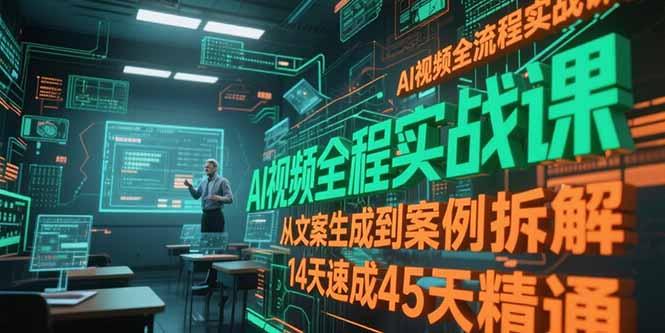 AI视频全流程实战课，从文案生成到案例拆解，14天速成45天精通-117资源网