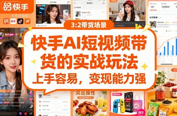 快手ai短视频带货的实战玩法，上手容易，变现能力强-117资源网