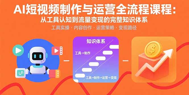 AI短视频制作与运营全流程课程：从工具认知到流量变现的完整知识体系-117资源网