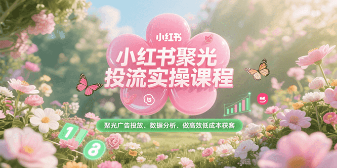 小红书聚光投流实操课程，聚光广告投放、数据分析、做高效低成本获客-117资源网