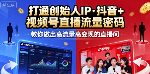25年直播9-10两期线下课，打通创始人IP，抖音+视频号直播流量密码，教你做出高流量高变现的直播间-117资源网