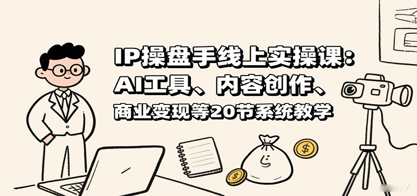 IP操盘手线上实操课：AI工具、内容创作、商业变现等20节系统教学-117资源网