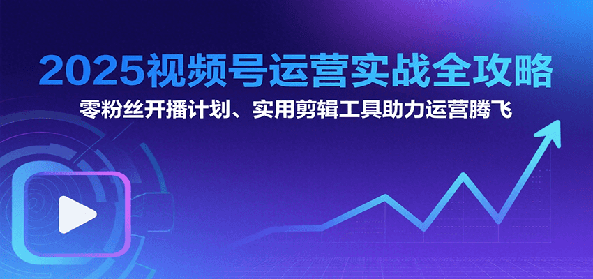 2025视频号运营实战全攻略：零粉丝开播计划、起号到到变现思维逻辑方法-117资源网
