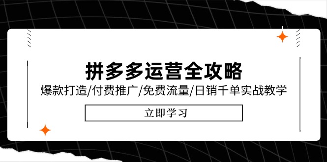 拼多多运营全攻略，爆款打造/付费推广/免费流量/日销千单实战教学/6月更新-117资源网