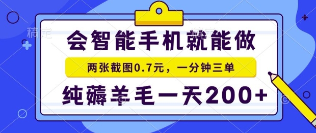 2025年零撸手机项目，二十秒一单，纯薅羊毛，一天200+做就有【揭秘】-117资源网