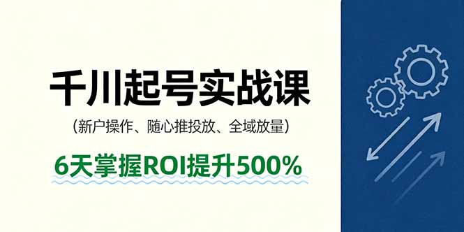 抖音千川起号实战课，新户操作,随心推投放,全域放量，6天掌握ROI提升500%-117资源网