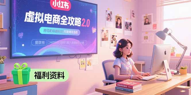 虚拟电商全攻略2.0，开店选品实操流程，账号定位、货源发布、笔记发布技巧-117资源网