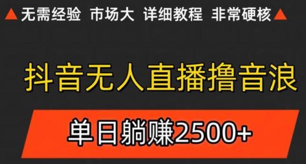 抖音无人直播6.0 简单无脑可矩阵 每天两小时轻松躺赚500+-117资源网