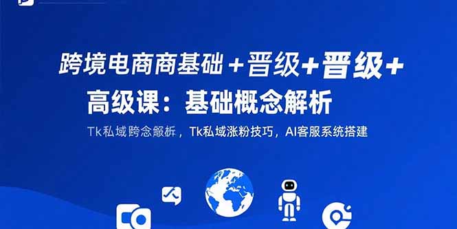跨境电商基础+晋级+高级课：基础概念解析,Tk私域涨粉技巧,AI客服系统搭建-117资源网
