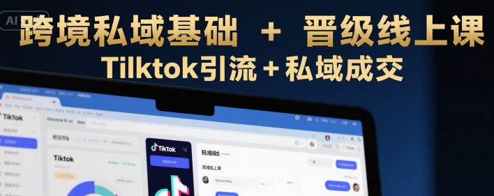 跨境私域基础+晋级线上课，Tilktok引流+私域成交-117资源网