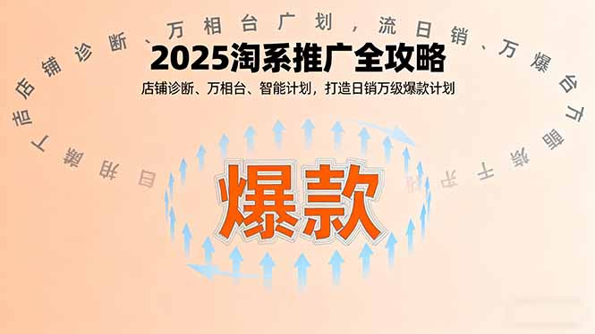 2025淘系推广全攻略，店铺诊断、万相台、智能计划，打造日销万级爆款计划-117资源网