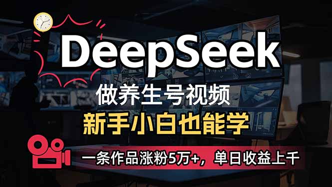 小白用DeepSeek做养生号，一条作品涨粉5万+，单日收益上千-117资源网