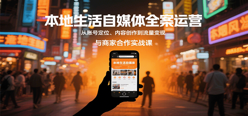 本地生活自媒体全案运营，从账号定位、内容创作到流量变现与商家合作实战课-117资源网