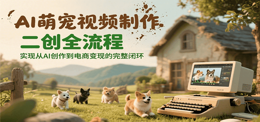 AI萌宠视频制作二创全流程，实现从AI创作到电商变现的完整闭环-117资源网